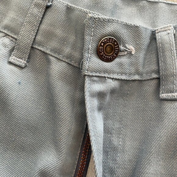 Vintage Levi's BIG E 60s 70s Black Gold Tab Staprest Baby Blue Jeans Womens 26 - Picture 3 of 12